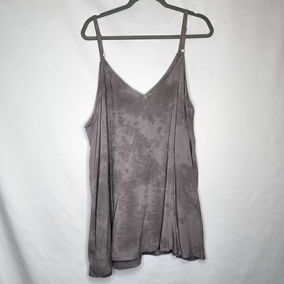 5X 28W Torrid Grey Tie dye Studded Swing Cami Silver Challis Dark Grey rock punk - Picture 8 of 8